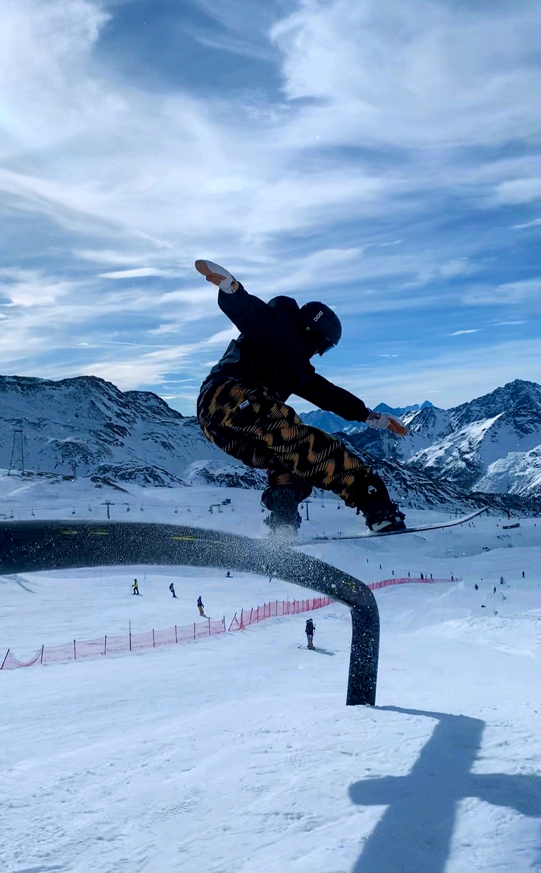 Snowboard action shot